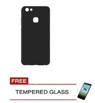CASE SLIM MATTE VIVO V7 PLUS + FREE TEMPERED GLASS - SOFT CASE SLIM BLACK MATTE + SCREEN PROTECTOR C