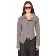 Women's short off-the-shoulder SHIRT - BEUTER WMNS ASYMMETRIC SHIRT - GRAY