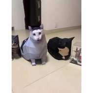 .Rotating Cat Cat meme Origami Handmade diy Three-Dimensional Desktop Decoration Doubt Cat Huh Cat C