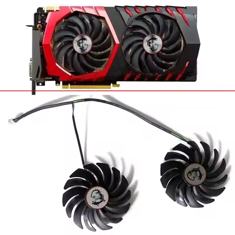 2PCS 95MM 4PIN 0.4A PLD10010S12HH GTX1080 1070 1060 1050TI GPU FAN For MSI GTX 1060 1070 1080 TI RX 