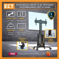 North Bayou G85 55" TO 85" Motorized Lift Screen Heavy Duty TV Stand - Black/White