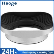 Haoge Bayonet Square Metal Lens Hood for Fujifilm Fuji Fujinon XF 50mm F2 R WR Lens Silver LH-X50W, 