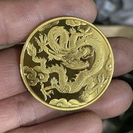 2024 Commemorative Coins Commemorative Medal Year of the Dragon Zodiac Embossed Gold Coins Good Luck