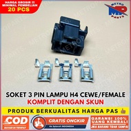H4 FEMALE LAMP CONNECTOR SOCKET - H4 Sealed Beam Lamp SOCKET Can Be Used For Car Motorcycles With H4