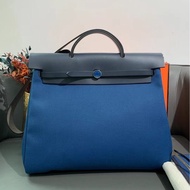 Hermes愛馬仕Herbag39深藍色琺瑯扣Y刻