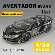 LEO 1:24 Aventador SVJ 63รถโมเดล Diecast รถของเล่นเด็กของเล่นสำหรับเด็กของขวัญวันเกิด