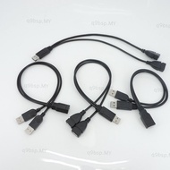 2 Port USB To Dual USB 2.0 3.0 male Female Jack Splitter Hub Data charger Cable Cord For Laptop pc C