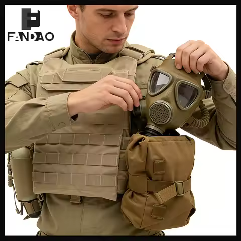 Tactical Gas Mask Pouch Airsoft Compact Gas Mask Universal Side-Opening Pack Molle Vest Accessory Ba
