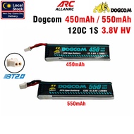 Dogcom 450mAh 550mAh 120C 1S 3.8V HV Lipo Battery With BT2.0 Plug