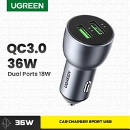 Ugreen 10144 Car Charger Car USB Fast Charging Quick Charge 36W