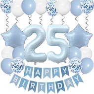 Blue 25th Birthday Decoration Set, Balloons 25th Birthday Man, Foil Balloon 25th Birthday Decoration