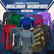 QAYRAA Abstract Jersey Muslimah Fully Printing A Cut Long Sleeve Jersey Printing - Size M-7XL/Black/