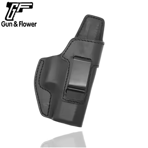 Gun&Flower CZ P10C ,CZ P10S Pistol Leather Case Holder Metal Clip Inside the Waistband Holster Gun B