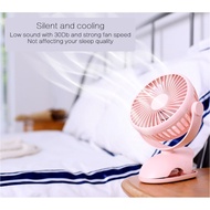 Portable Mini USB Fan Wireless Rechargeable Rotatable Clip Table Desk Outdoor Office Home