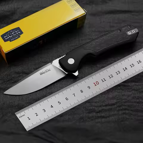 BK714 Portable Folding Knife Fruit Knife Pocket Knife D2 Steel Carbon Fiber+Aluminum Alloy Handle