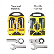 Spanar 7Pcs Combination Ratchet Gear Wrench Spanner Tools Set (8-19mm)