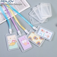 Double-Sided Transparent Card Holder with Lanyard – Perfect for IDs, Work Badges & School IDs