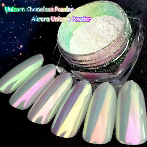 Net 0.2g Aurora Neon Unicorn Chrome Pigment 3D Chameleon Mermaid Mirror Effect Glitter Powder INS Sh
