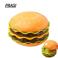PRASI Mini Dinner Plate, Burger-Shaped Plastic Stackable Hamburger Plate Set, Creative Multi-functio