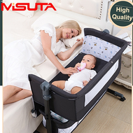 Baby Crib  Manual Rocking Crib Rocker Bassinet Bed Multifunctional Mobile Crib