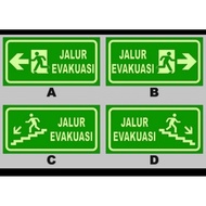 EVACUATION (GLOW IN THE DARK) TRACK STICKER UK 15 X 30 CM SAFETY STICKER