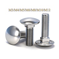 304 stainless steel Carriage bolt skru kepala M3/M4/M5/M6/M8/M10/M12【ZHDS*】