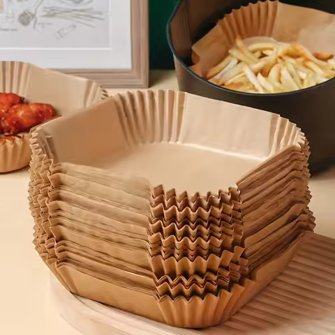 10-200pcs Air Fryer Disposable Paper Liner Square Air Fryer Liner Oil & Waterproof Parchment Paper f