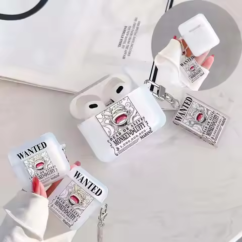 ONE PIECE Luffy Protective Case with Acrylic Pendant for Airpods 4 3 2 1 Pro Earphone Accessori Sili