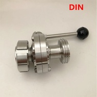 DIN11851 German standard butterfly valve DN15/DN20/DN25/DN32/Dn40/DN50 flat joint nut stainless stee