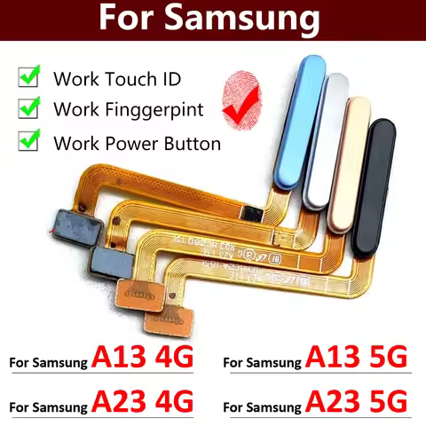 New For Samsung A13 4G A135F / A13 5G A136B / A23 4G 5G Home Button Fingerprint Sensor Flex With Pow