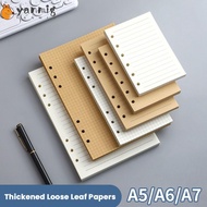 YANMIG 80Sheets Notebook Refill Paper, A5/A6/A7 Kraft Paper Loose Leaf Paper, Simple Horizontal Line