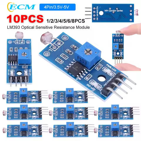 1-10pcs LM393 4Pin Optical Sensitive Resistance Module 3.5V-5V LM393 Sensitivity Light Sensor Module