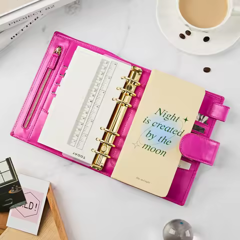 Smartfee Personal Budget Planner A6 planer Binders Oil Waxy Skin Genuine Leather Organizer Notebook 