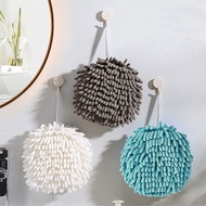 Chenille Hanging Towel Ball Washable Hangable Soft Plush Fuzzy Bathroom Kitchen Hand Drying Towels