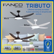[YEOKA LIGHTS AND BATH] FANCO TRIBUTO CEILING FAN 46/56 Inch Ultra Silent DC Motor Ceiling Fan with 3 Tone LED Light