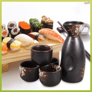 1 Set Retro Sake Set Japanese Traditional Sake Pot Cups Sake Kettle Sake Cups  zhiyuanzh