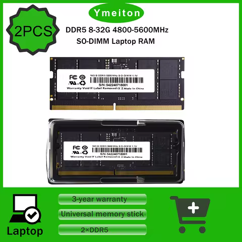 Ymeiton DDR5 2 PCS General Memory memoriam 4800Mhz 5200Mhz 5600Mhz 8G 16G 32G SO-DIMM 288pin RAM Not
