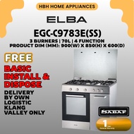 [Delivery Within 5 Days] Elba EGC-C9783E(SS) 90CM Gas Range Cooker | Electric Oven | 70 Litres | 3.8