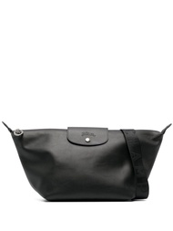 Longchamp Medium Le Pliage Leather Hobo Bag, Black