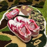 WJZ5 [Ready stock] BAPE Sk8 STA OEM low top pink flat shoes unisex thick sole fashion and lightweigh