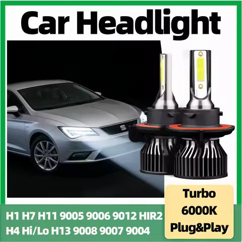 2Pcs Car Headlight H1 H4 H7 LED Bulb H8 H11 9005 HB3 9006 HB4 9012 HIR2 9004 HB1 9007 HB5 H13 9008 L