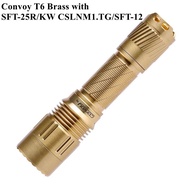 Original Convoy T6 Brass Flashlight With SFT40/SFT-25R/SFT-12/KW CSLNM1.TG/LED Mini Torch Camping Hi