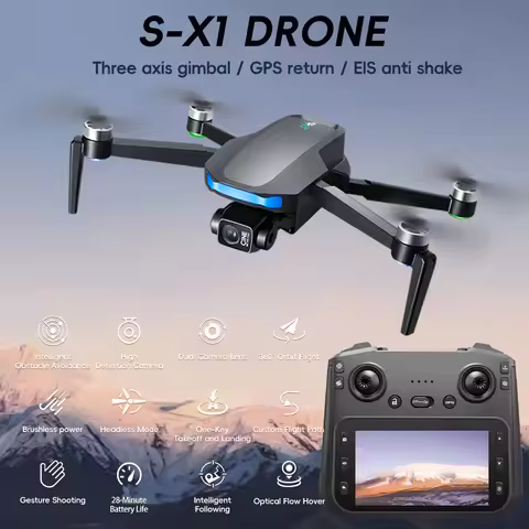 S-X1 Max Professional Drone With 4K Camera 3-Axis Gimbal 5G WIFI Digital Transmission Large Screen F
