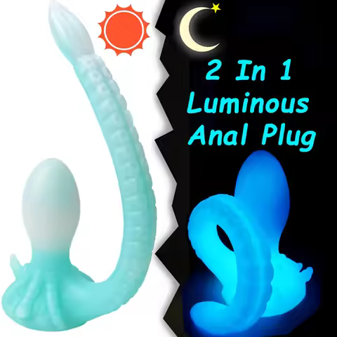 2 in 1 Luminous Large Butt Plug Long Tentacle Dildo Penetration Anal Prostate Massager Masturbation 