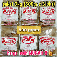 Paket 3kg (500gr x 6 bks) Kerupuk Bawang MAS RADEN mentah, Asli Susukan Kab. Semarang