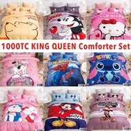 1000TC 5in1 KING QUEEN Bedsheet Comforter set Cadar Kartun