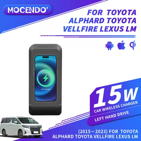 Car Wireless Charger for Toyota Alphard Vellfire Lexus LM 2015-2023 Accessories Fast Charging Pad Co