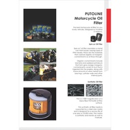 Putoline Motorcycle Oil Filter HF183 – Spiral Flow, High Temperature Steel, Fully Synthetic