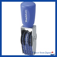 Shachihata Rotating Rubber Stamp, 4-Line Western Style, Size 1 to 5, Gothic and Mincho Fonts, Variou
