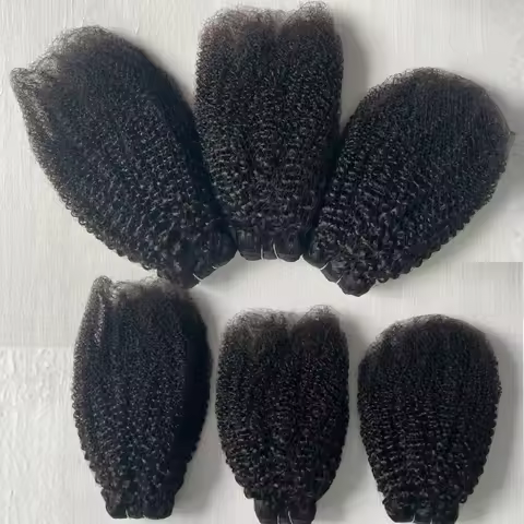 Afro Kinky Curly Human Hair Bundles 16A Hair Bundles 100% Unprocessed Brazilian Virgin Human Hair Cu